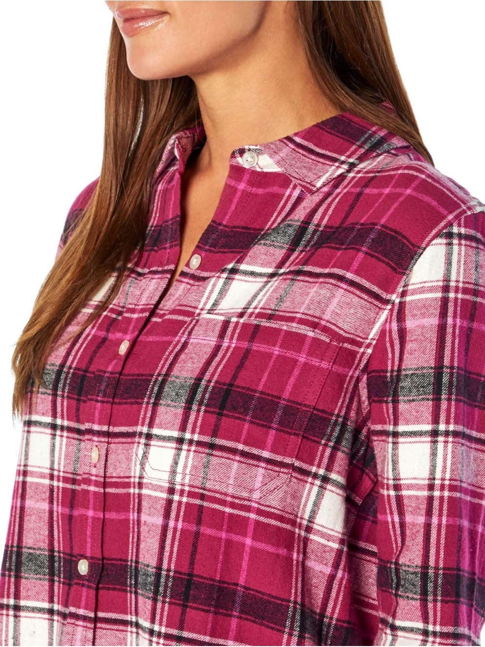 Gap- Dark Pink Plaid Soft Flannel Shirt Large - Picture 2 of 11